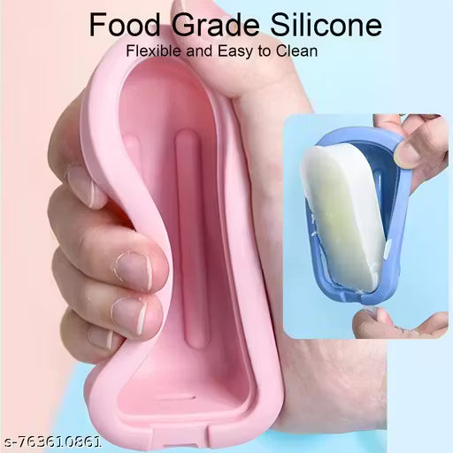4 Cavity Big Oval Silicone Popsicle Ice Cream Cakesicle Moulds Re usable, Pack of 1
