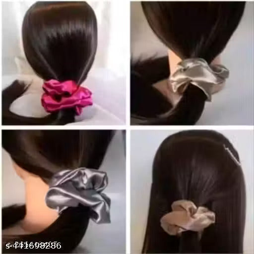 Pack of 24 Premium Satin Silk Scrunchies | Soft Hair Ties for Women & Girls | No Hair Breakage | Multicolor Collection