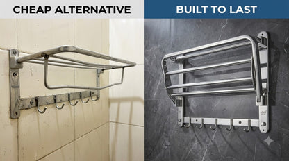 Modern Foldable SUS304 Stainless Steel Bathroom Rack