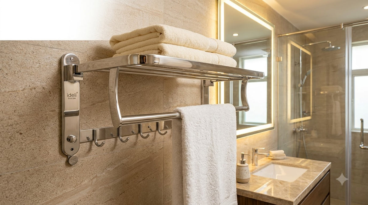 Modern Foldable SUS304 Stainless Steel Bathroom Rack