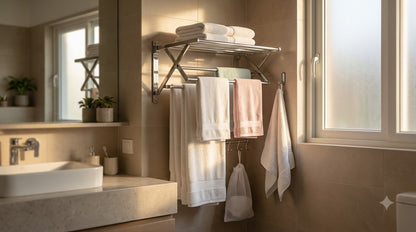 Modern Foldable SUS304 Stainless Steel Bathroom Rack