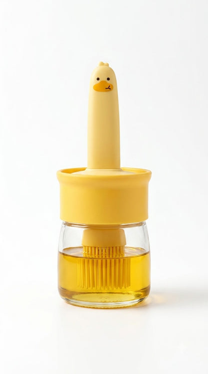 [PACK OF 1] 2-in-1 Oil Dispenser Bottle with Silicone Basting Brush | Mess-Free Cooking, BBQ, Baking & Air Fryer | Premium Kitchen Oil Brush Dispenser