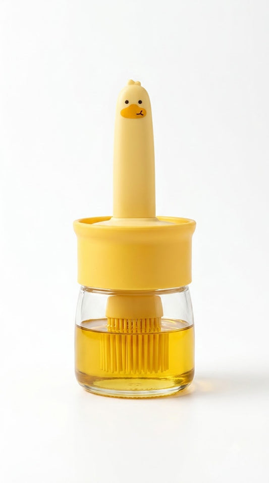 [PACK OF 1] 2-in-1 Oil Dispenser Bottle with Silicone Basting Brush | Mess-Free Cooking, BBQ, Baking & Air Fryer | Premium Kitchen Oil Brush Dispenser