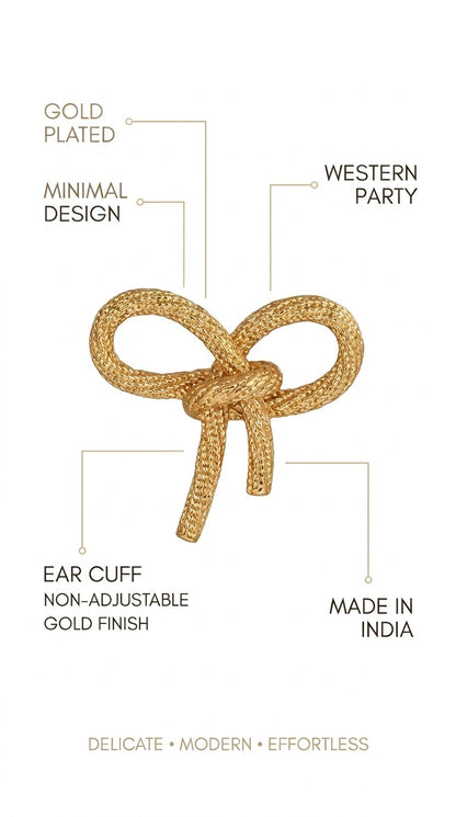 Gold Bow Ear Cuff 🎀 | Minimal, Trendy & Made for Everyday Styling
