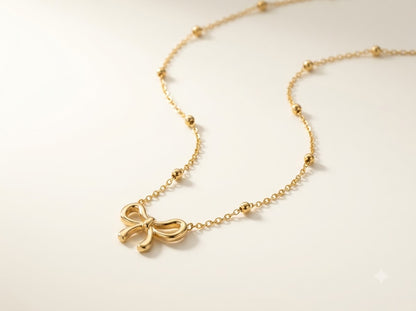 Minimal Pearl Knot Necklace ✨ | Gold-Plated Everyday Necklace