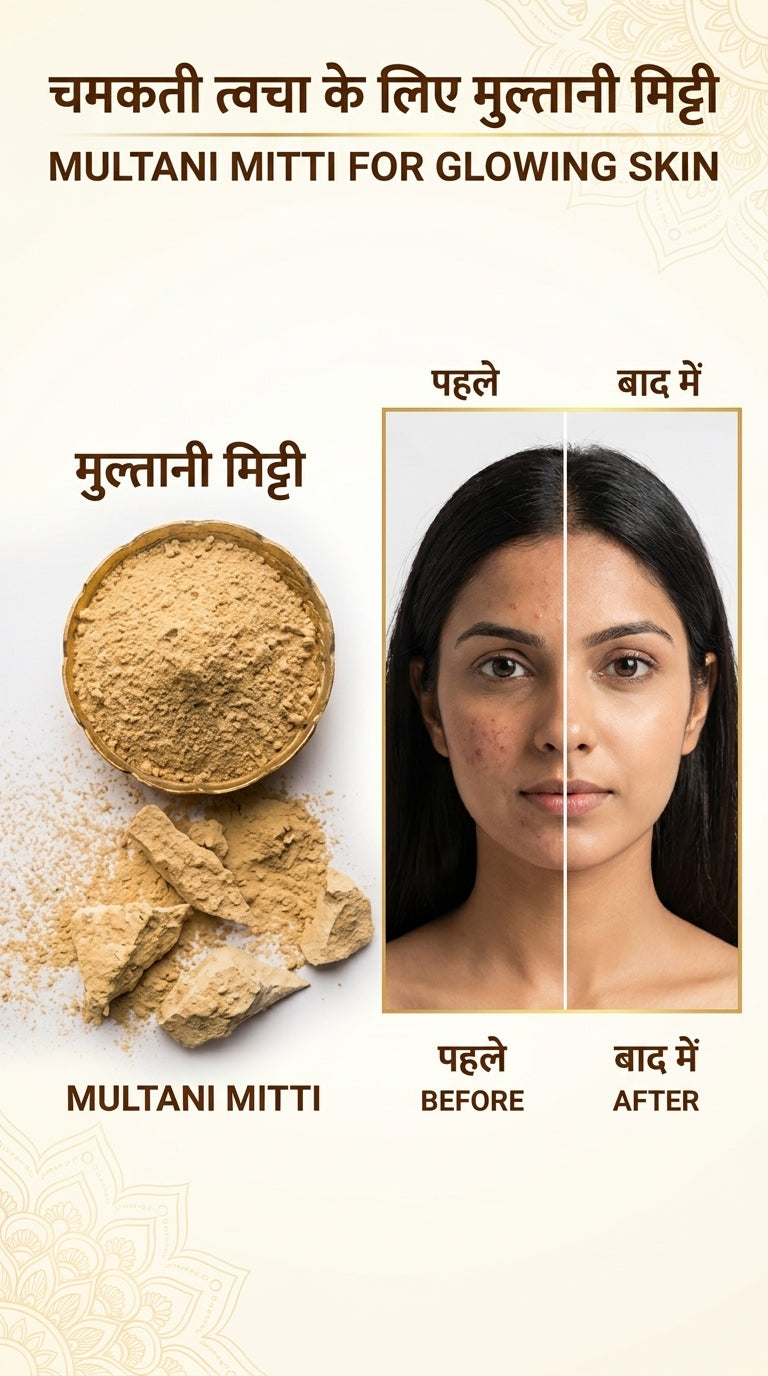 100% Natural Multani Mitti Face Pack Kit | Rose Water + Face Brush | Deep Cleansing & Natural Glow