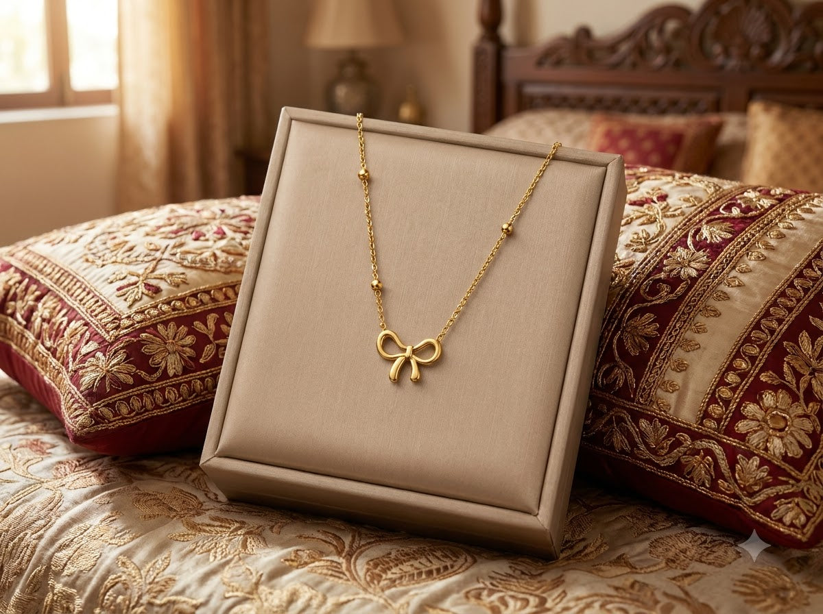 Minimal Pearl Knot Necklace ✨ | Gold-Plated Everyday Necklace