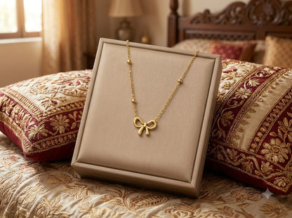 Minimal Pearl Knot Necklace ✨ | Gold-Plated Everyday Necklace