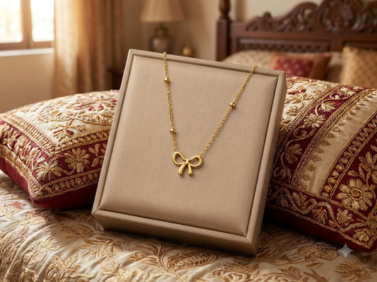 Minimal Pearl Knot Necklace ✨ | Gold-Plated Everyday Necklace