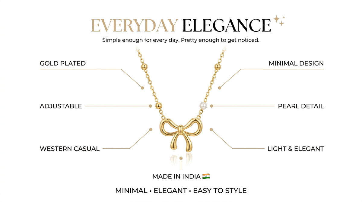 Minimal Pearl Knot Necklace ✨ | Gold-Plated Everyday Necklace