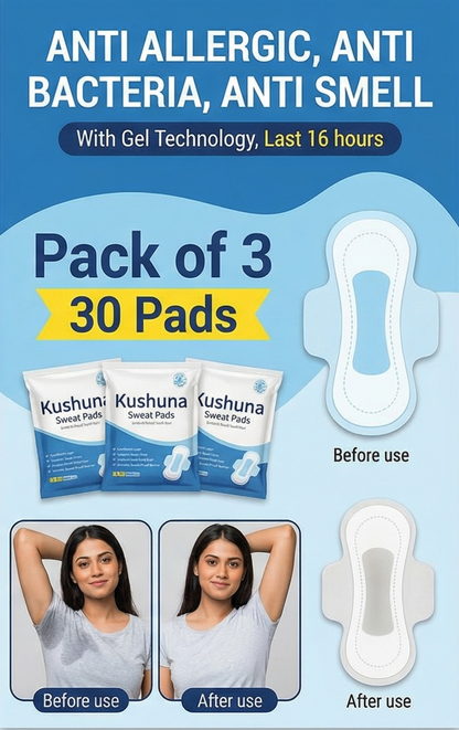 Gel Technology Underarm Sweat Pads [PREMIUM] - Pack of 3 - 30 pads