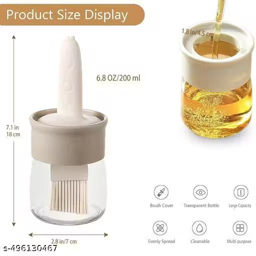[PACK OF 2] 2-in-1 Oil Dispenser Bottle with Silicone Basting Brush | Mess-Free Cooking, BBQ, Baking & Air Fryer | Premium Kitchen Oil Brush Dispenser (Copy)
