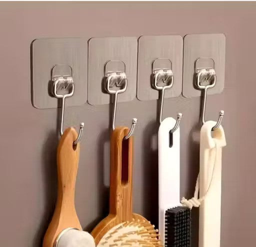 360° Rotating Self-Adhesive Wall Hooks (Pack of 10) | Heavy Duty Waterproof Multipurpose Hooks