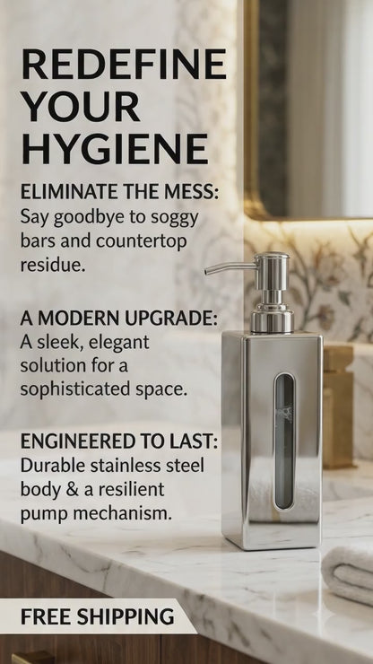 Stainless Steel Wall Mount Soap Dispenser with Holder | Premium Rust-Free Liquid Soap Pump for Bathroom & Kitchen